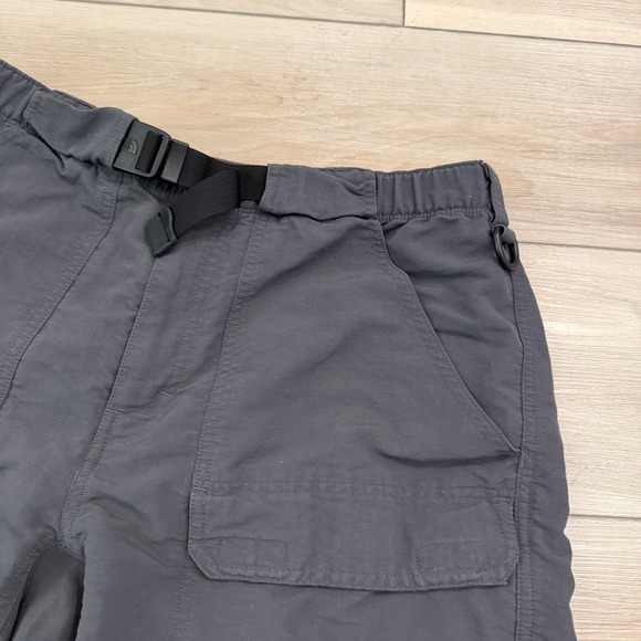 North Face Cargo Shorts Nylon Belted Hiking Outdoor Utility Pockets Mens M Gray - Picture 2 of 12